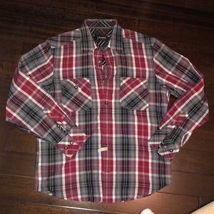 Jeffrey Campbell Plaid Button Down Shirt sz Med